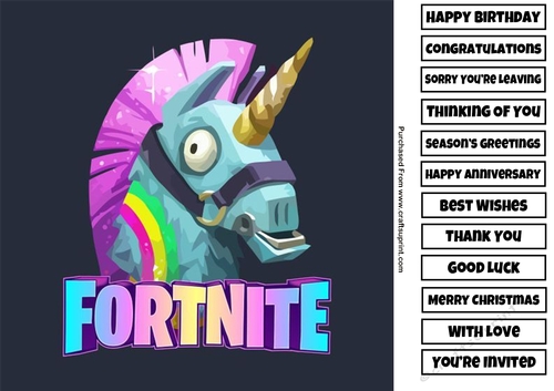 Fortnite 8x8 Quick Card Any Occasion