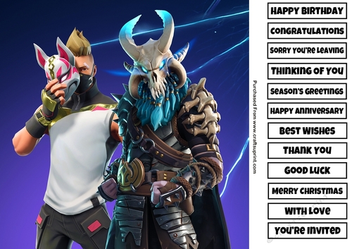Fortnite 3 8x8 Quick Card Any Occasion