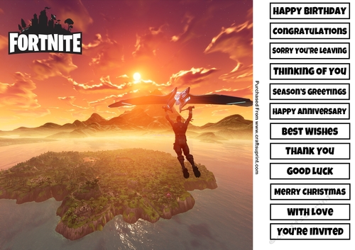 Fortnite 6 8x8 Quick Card Any Occasion