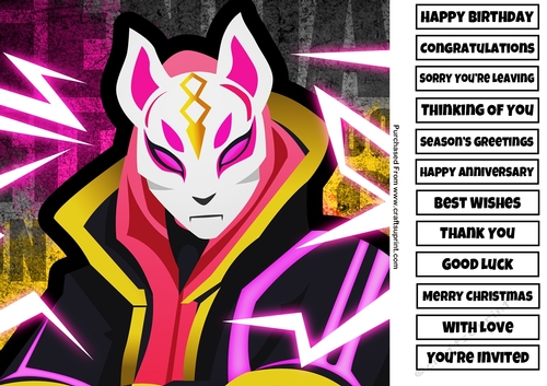 Fortnite 7 8x8 Quick Card Any Occasion