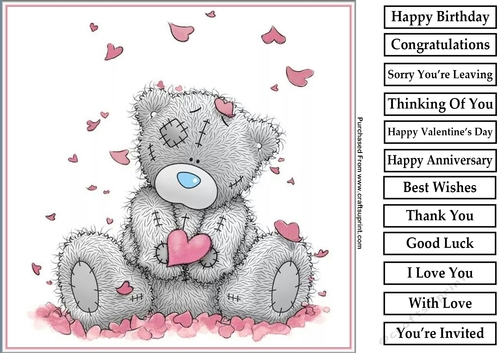 Tatty Teddy Love Hearts 8x8 Quick Card