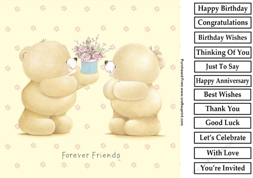 Forever Friends 5 8x8 Quick Card
