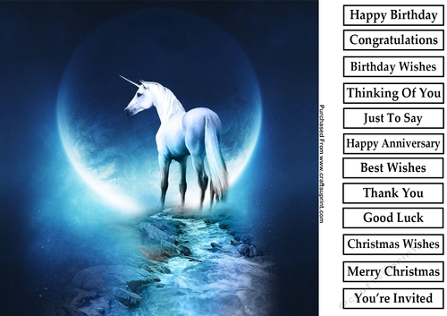 Fantasy Unicorn 2 8x8 Quick Card