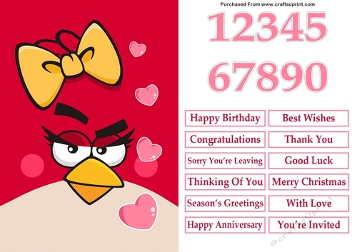 Angry Birds Girl Quick Card