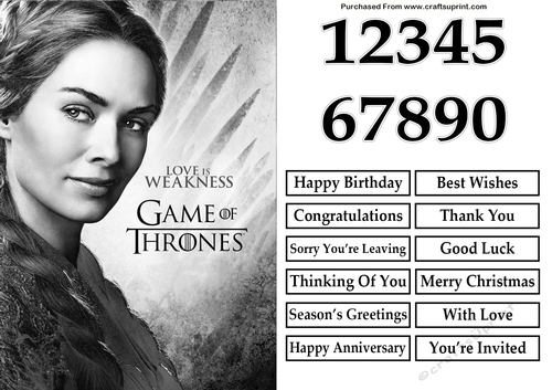 Game of Thrones 6 Quick Card