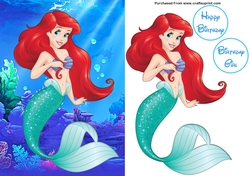 Ariel The Little Mermaid A5 Decoupage