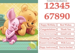 Baby Winnie the Pooh and Piglet A5 Quick Card