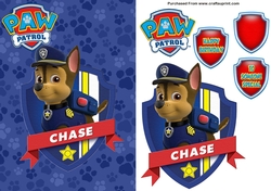 Paw Patrol Chase Birthday A5 Decoupage