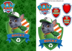 Paw Patrol Rocky Birthday A5 Decoupage