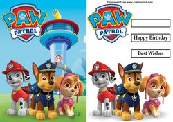 Paw Patrol Marshall Chase & Skye Birthday A5 Decoupage