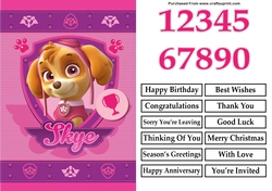 Paw Patrol Skye Birthday A5 Decoupage