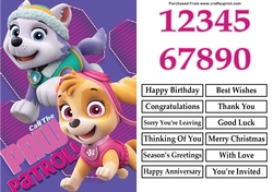 Paw Patrol Skye and Everest Birthday A5 Decoupage