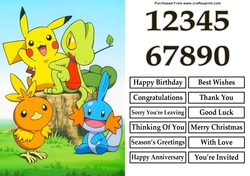 Pikachu Pokemon Characters A5 Quick Card