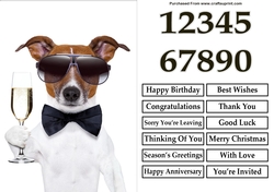 Funny Champagne Dog A5 Quick Card