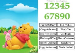 Winnie the Pooh and Piglet A5 Quick Card