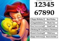 The little Mermaid and Flounder Hug A5 Quick Card