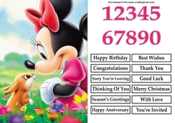Minnie Mouse and Bunny A5 Quick Card
