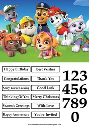 Paw Patrol Pups Characters 2 A5 Quick Card