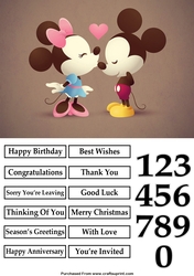 Minnie and Mickey Mouse in Love Quick Card