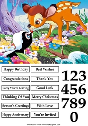 Bambi and Flower Quick Card