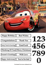 Cars Lightening McQueen 2 Quick Card
