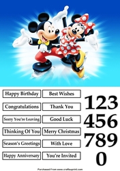 Mickey Mouse & Minnie Mouse Ice Skating Quick Card