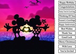 Mickey & Minnie Mouse Kiss 8x8 Quick Card