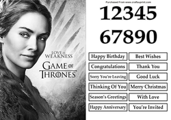 Game of Thrones 6 Quick Card