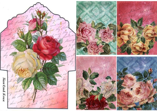 Vintage Floral Roses Journal Cards & Envelope