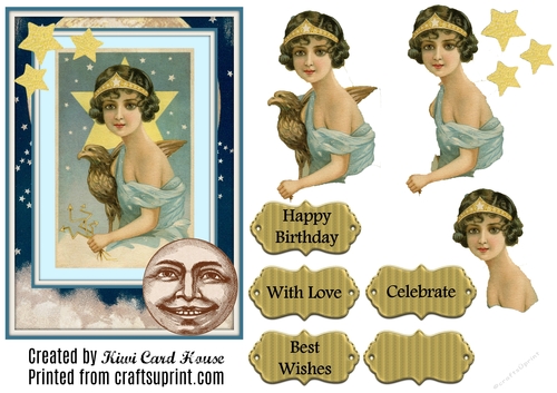 Luna Queen Birthday Card