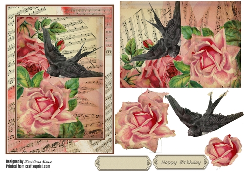 For The Love Of Roses Decoupage Card 