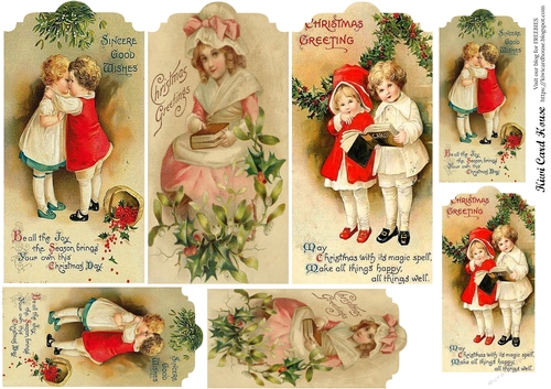 Victorian Children Christmas Tags #2