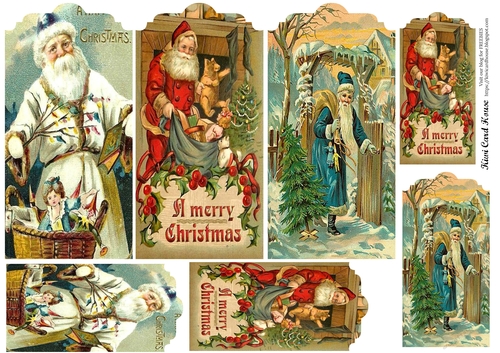 Vintage Santa Tags