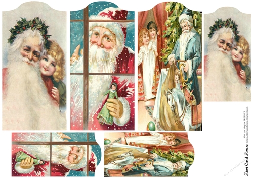 Vintage Santa Christmas Tags #3