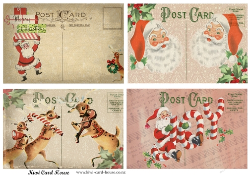 Retro Christmas Postcard Toppers