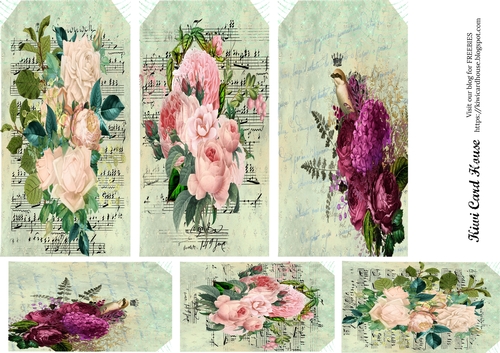 Music & Floral Tags