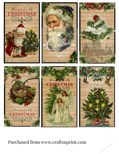 Vintage Christmas Collage Sheet
