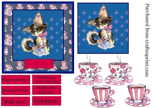 Cups & Pups Birthday Card