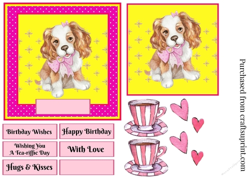 Cups & Pups Birthday Card