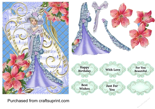 Elegant Victorian Lady Card Front