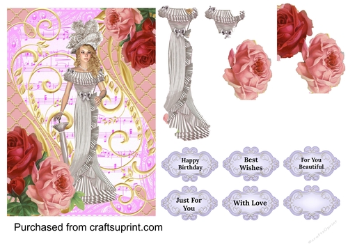 Elegant Victorian Lady Card Front
