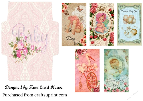 Vintage Baby Girl Junk Journal Ephemera