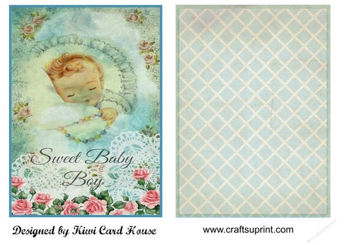 Sweet Baby Boy Card Front & Liner