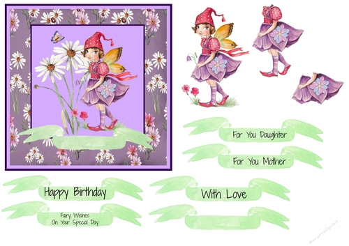 Fairy Wishes Decoupage Card Front