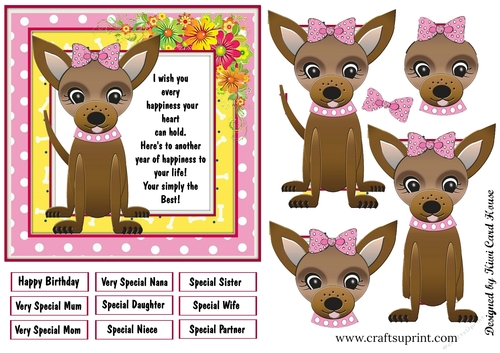Chihuahua Decoupage Card Front