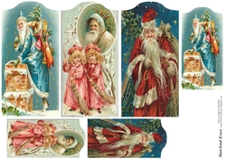 Vintage Santa Christmas Tags #4