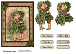 Christmas Love Decoupage Card Front