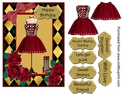5x7 Punk Pretty - Red Dress Quick Card