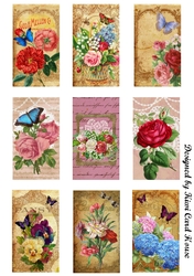 Vintage Floral Collage Sheet