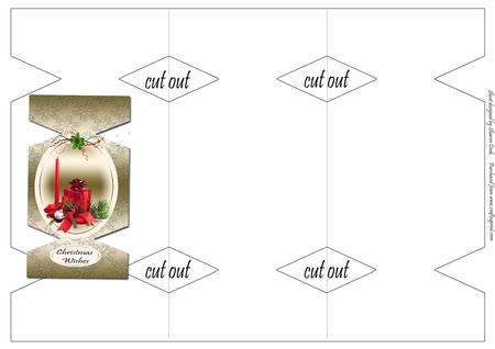 Tri Fold Cracker Shaped Card Template